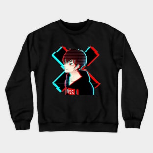 Glitch Anime Boy Crewneck Sweatshirt